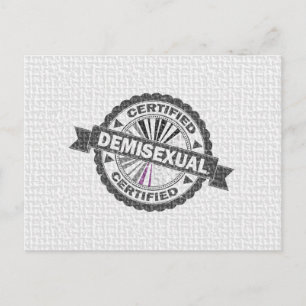 Postal Sello de Orgullo Demisexual Certificado de Aprobac