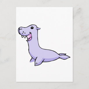 Postal Sello de Personalizado gris y gris feliz frente a 