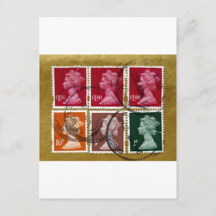 Postal Sello de reina
