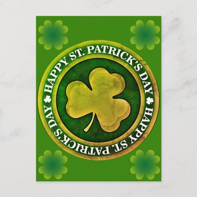 Postal Sello del Día de San Patricio (Anverso)