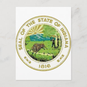 Postal Sello del estado de Indiana