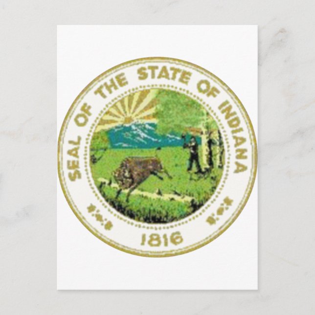 Postal Sello del estado de Indiana (Anverso)