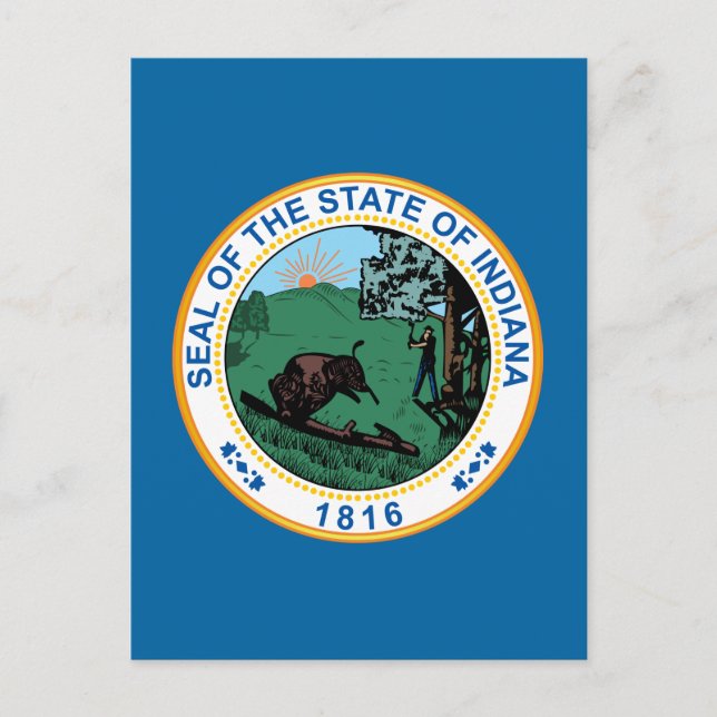 Postal Sello del estado de Indiana (Anverso)