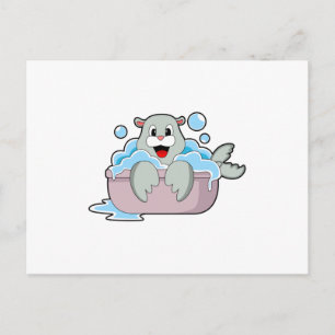 Postal Sello en bañera