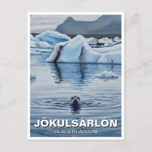 Postal Sello en Islandia Jökulsárlón Glacier Lagoon Viaje