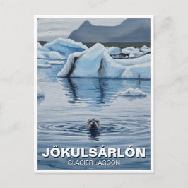 Postal Sello en Islandia Jökulsárlón Glacier Lagoon Viaje