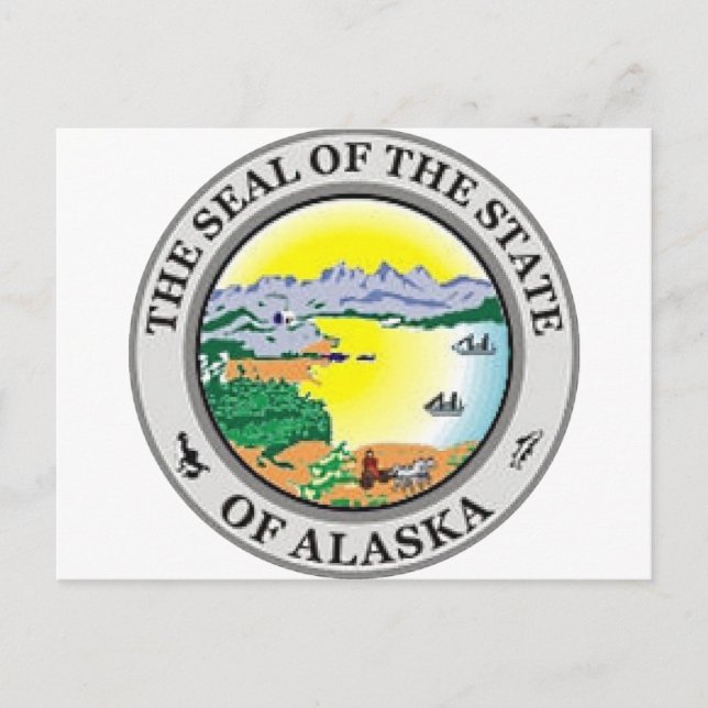 Postal Sello estatal de Alaska (Anverso)