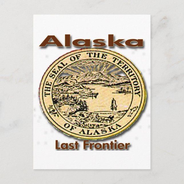 Postal Sello Estatal de la Última Frontera de Alaska (Anverso)