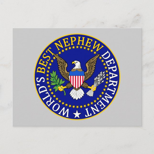 Postal Sello oficial del mejor departamento de sobrinos d (Anverso)