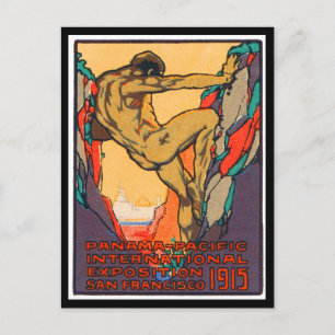 Postal Sello poster abriendo la PPIE, 1915