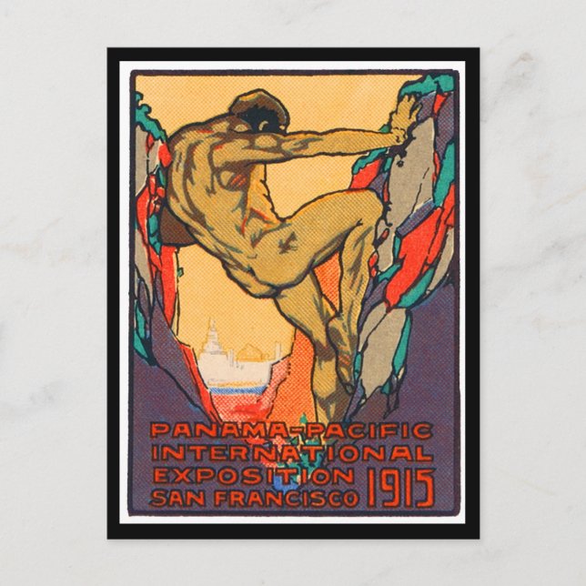 Postal Sello poster abriendo la PPIE, 1915 (Anverso)