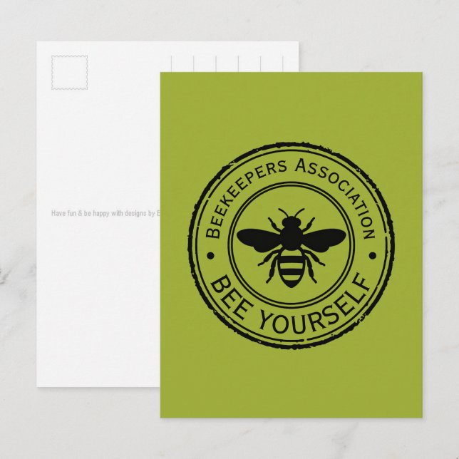 Postal Sello - TU TEXTO - ABEJA 1 - Diversión de fanático (Anverso / Reverso)