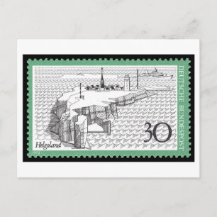 Postal Sello vintage alemán de Helgoland de los años 70