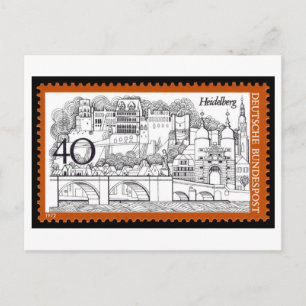 Postal Sello vintage alemán Heidelberg años 70