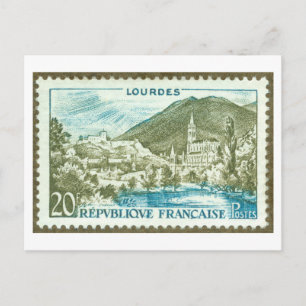 Postal Sello vintage de Lourdes, Francia