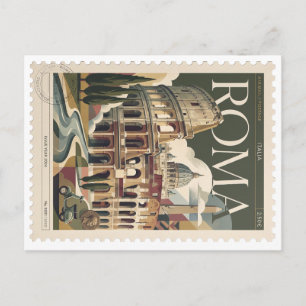 Postal Sello Vintage Roma Clásica