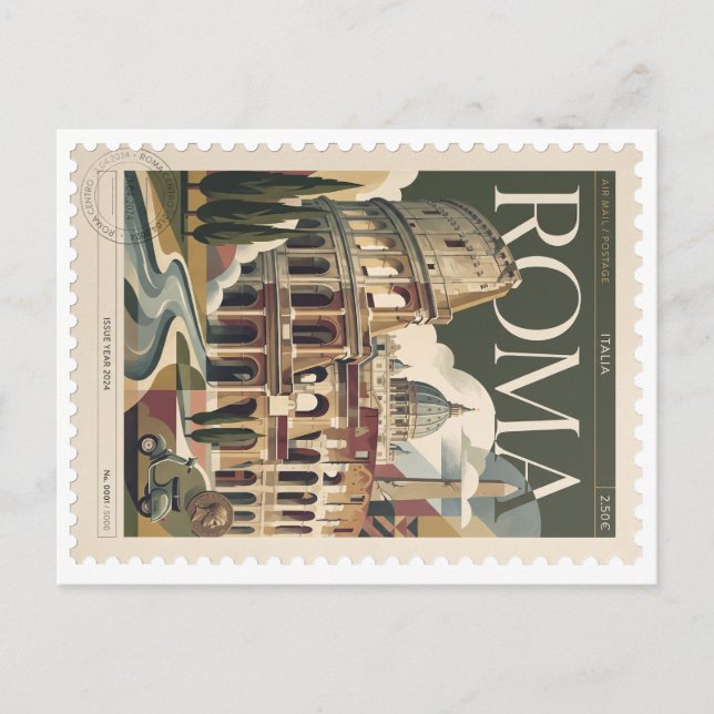 Postal Sello Vintage Roma Clásica (Anverso)