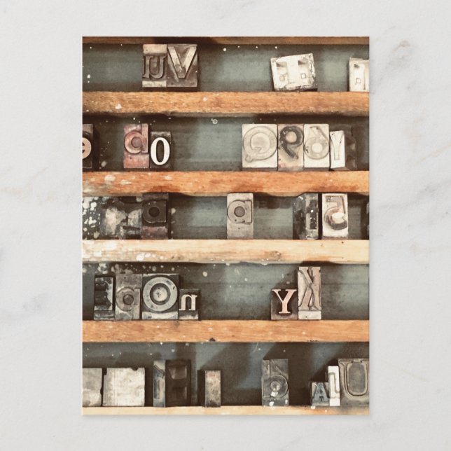 Postal sellos antiguos de bloques de impresión (Anverso)