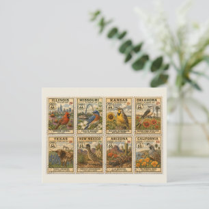 Postal Sellos de carreteras de EE. UU. Papelería retro