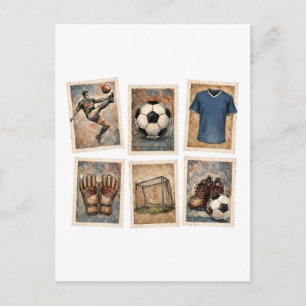 Postal Sellos de fútbol antiguos colección de fútbol