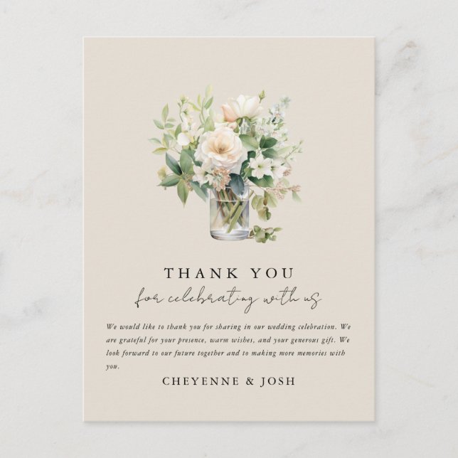 Postal Selva de acuarela encantada Bohemia Gracias (Anverso)