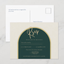 Postal Selva de Oro Verde Roses Blancos Boda de Invierno 