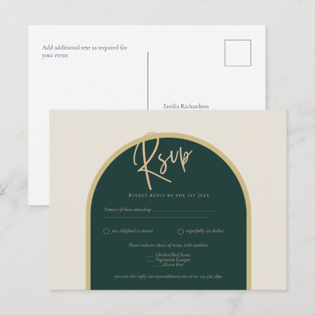 Postal Selva de Oro Verde Roses Blancos Boda de Invierno  (Anverso / Reverso)