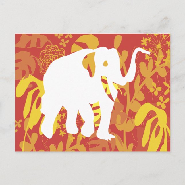 Postal Selva Elephant Floral Safari (Anverso)