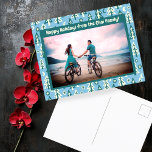 Postal Selva Pine Trees Estrellas de la Luna PERSONALIZAD<br><div class="desc">Personalizar esta tarjeta agregando tu propia foto y texto. Los dulces árboles forman el fondo. Revisa mi tienda por más colores y diseños o hazme saber si quieres algo personalizado. ¡Gracias por comprar conmigo!</div>