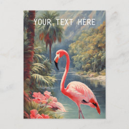 Postal Selva tropical Vida silvestre rosa Flamingo