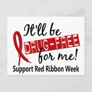 Postal Semana De La Cinta Roja Libre De Medicamentos Para