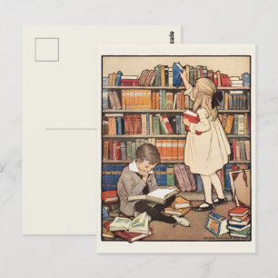 Postal Semana del Libro Infantil por Jessie Willcox Smith