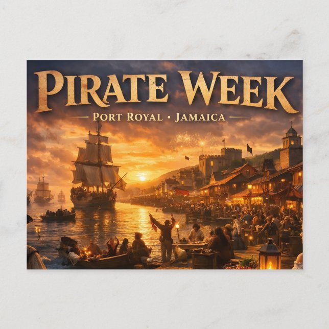 Postal Semana pirata en port royal (Anverso)