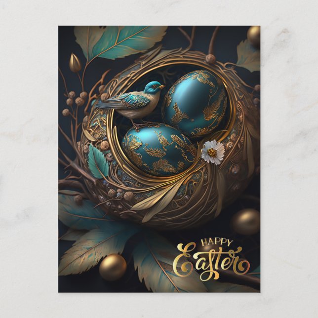 Postal Semana Santa. Huevos mágicos de Pascua (Anverso)