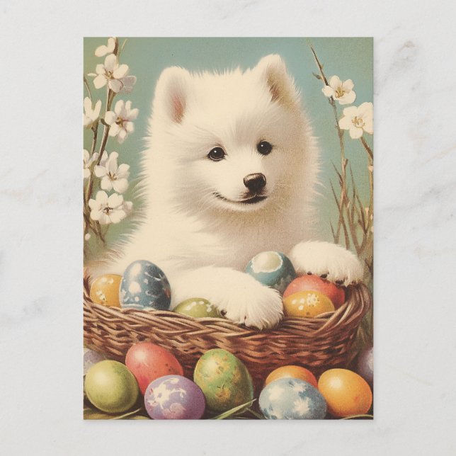 Postal Semana Santa Samoyed Vintage (Anverso)