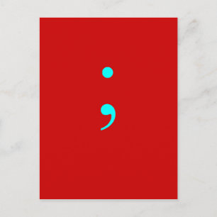 Postal Semi Colon - Rojo