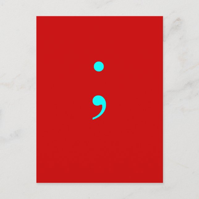 Postal Semi Colon - Rojo (Anverso)