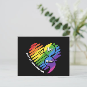 Postal Semikolon Prevención del Suicidio LGBTQ Salud Ment