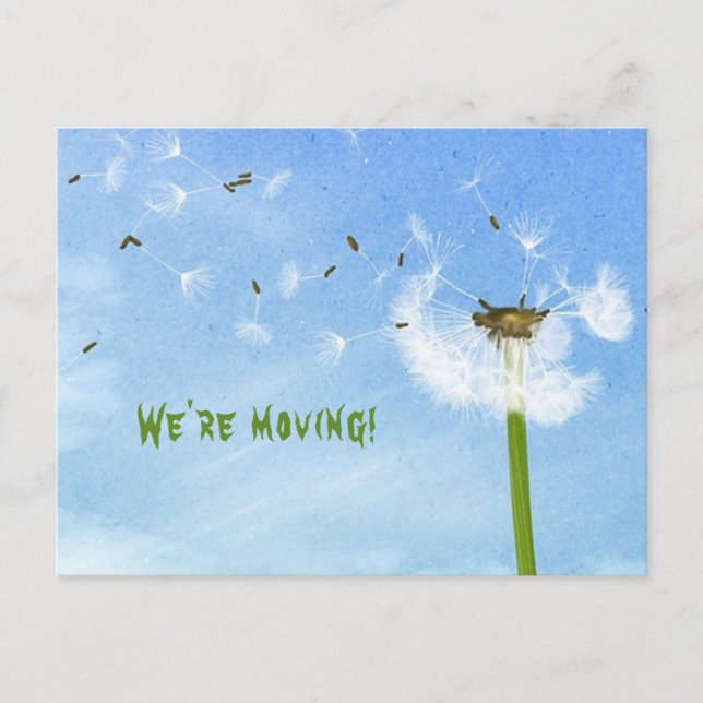 Postal Semillas de Dandelion editables en la notificación (Anverso)