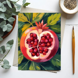 Postal Semillas de granada | Pintura de frutas