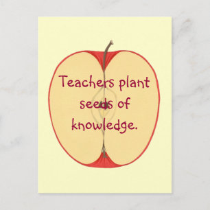 Postal Semillas de plantas de profesores de Apple Rojas, 