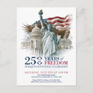 Postal Semiquincentenario Vintage América USA 250 Invitac