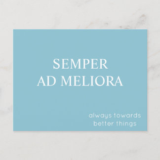 Postal Semper Ad Meliora Latin Cita Turquoise