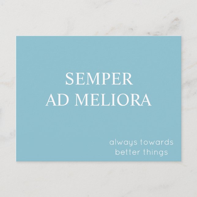 Postal Semper Ad Meliora Latin Cita Turquoise (Anverso)