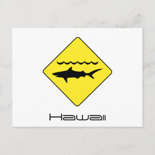 Postal Señal amarilla de 'tiburones advertencia' de posta