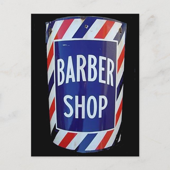 Postal Señal de barbería de época (Anverso)