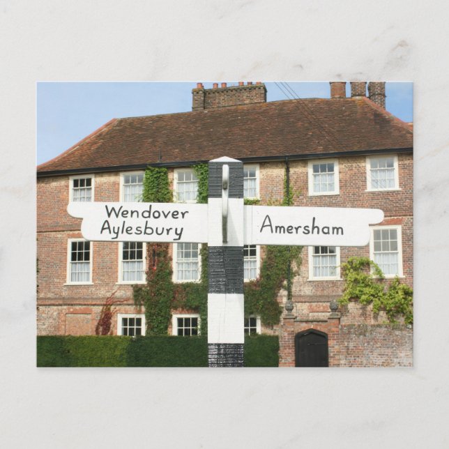 Postal Señal de carretera en Little Missenden, Buckingham (Anverso)