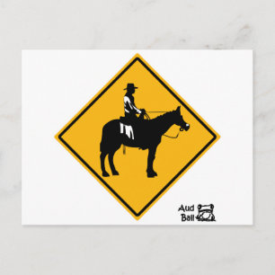 Postal Señal de cruce de carretera de vaca