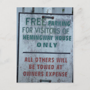 Postal Señal de estacionamiento para visitantes de Heming