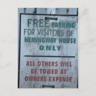 Postal Señal de estacionamiento para visitantes de Heming